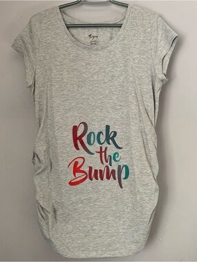 Thyme Maternity grey XL Rock the Bump Ladies Graphic T Shirt